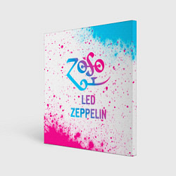 Холст квадратный Led Zeppelin neon gradient style, цвет: 3D-принт