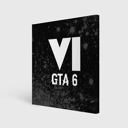 Холст квадратный GTA 6 glitch на темном фоне, цвет: 3D-принт