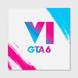 Холст квадратный GTA 6 neon gradient style, цвет: 3D-принт — фото 2