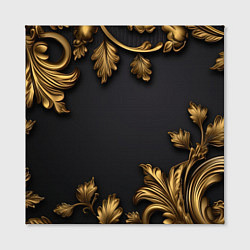 Холст квадратный Золотые объемные листья, цвет: 3D-принт — фото 2