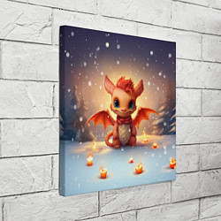 Холст квадратный Ветрокрылый огневик дракон, цвет: 3D-принт — фото 2