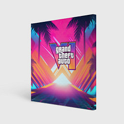 Картина квадратная GTA6 hot summer Vaporwave