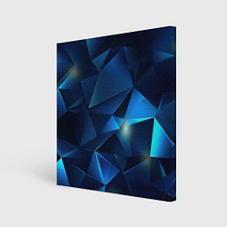 Холст квадратный Синяя геометрическая абстракция, цвет: 3D-принт