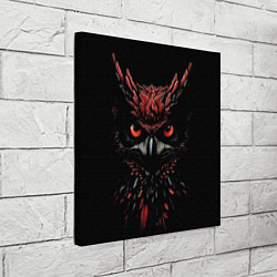 Холст квадратный Красно черная сова, цвет: 3D-принт — фото 2