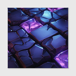 Холст квадратный Фиолетовые неоновые плиты, цвет: 3D-принт — фото 2