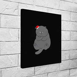 Холст квадратный Толстый новогодний кот, цвет: 3D-принт — фото 2