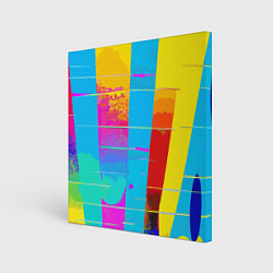 Холст квадратный Цветная абстракция - поп арт, цвет: 3D-принт
