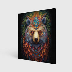Холст квадратный Медведь фентези, цвет: 3D-принт
