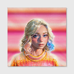 Холст квадратный Энид Синклер - арт и текстура розового свитера, цвет: 3D-принт — фото 2