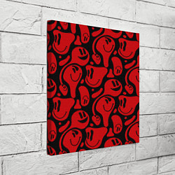 Холст квадратный Красные смайлы, цвет: 3D-принт — фото 2