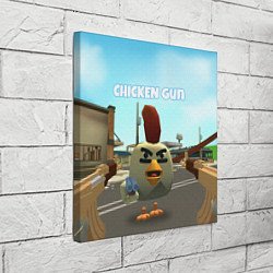 Холст квадратный Chicken Gun - shooter, цвет: 3D-принт — фото 2