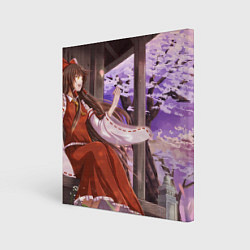 Холст квадратный Touhou Project Рейму Cute Сакура, цвет: 3D-принт
