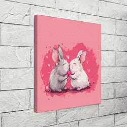 Холст квадратный Милые влюбленные кролики, цвет: 3D-принт — фото 2