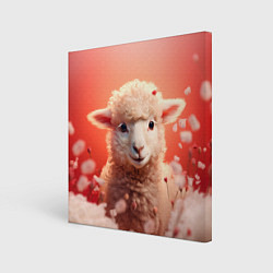 Холст квадратный Милая влюбленная овечка, цвет: 3D-принт