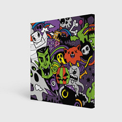 Картина квадратная Страшно веселые монстры