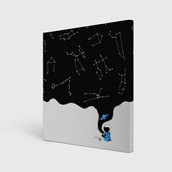 Картина квадратная Космический космонавтик