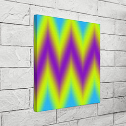 Холст квадратный Неоновый зигзаг, цвет: 3D-принт — фото 2
