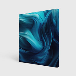 Холст квадратный Синяя абстракция в виде волн, цвет: 3D-принт