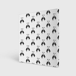 Холст квадратный Panda love - pattern, цвет: 3D-принт