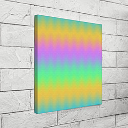 Холст квадратный Мягкие неоновые зигзаги, цвет: 3D-принт — фото 2