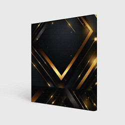 Холст квадратный Gold luxury black abstract, цвет: 3D-принт