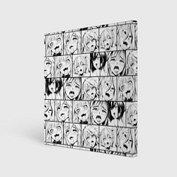 Холст квадратный Ahegao pattern, цвет: 3D-принт