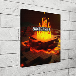 Холст квадратный Огненный minecraft, цвет: 3D-принт — фото 2