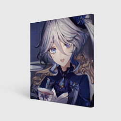 Холст квадратный Genshin Impact Furina улыбка чай, цвет: 3D-принт