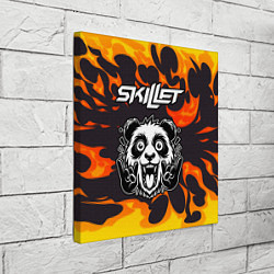 Холст квадратный Skillet рок панда и огонь, цвет: 3D-принт — фото 2
