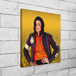 Холст квадратный Michael Jackson на золотом фоне с графикой, цвет: 3D-принт — фото 2