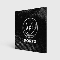 Холст квадратный Porto с потертостями на темном фоне, цвет: 3D-принт