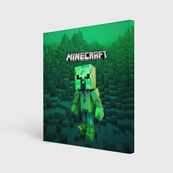 Картина квадратная Minecraft персонаж зеленый монстр