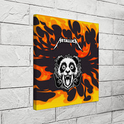 Холст квадратный Metallica рок панда и огонь, цвет: 3D-принт — фото 2