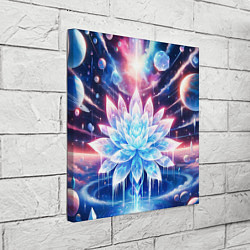 Холст квадратный Космический цветок из льда - эзотерический лотос, цвет: 3D-принт — фото 2