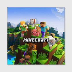 Холст квадратный Minecraft pixel world, цвет: 3D-принт — фото 2