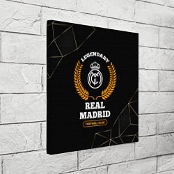 Холст квадратный Лого Real Madrid и надпись legendary football club, цвет: 3D-принт — фото 2