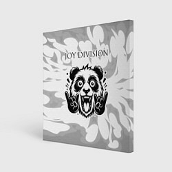 Холст квадратный Joy Division рок панда на светлом фоне, цвет: 3D-принт