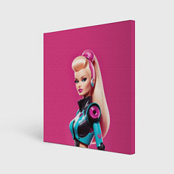 Холст квадратный Кукла Барби - киберпанк, цвет: 3D-принт