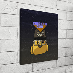 Холст квадратный Chicken gun space, цвет: 3D-принт — фото 2