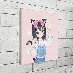 Холст квадратный Аниме девочка кошка с ушками, цвет: 3D-принт — фото 2