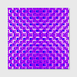 Холст квадратный Фиолетовые квадраты на белом фоне, цвет: 3D-принт — фото 2
