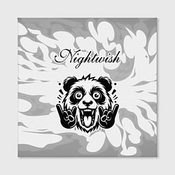 Холст квадратный Nightwish рок панда на светлом фоне, цвет: 3D-принт — фото 2