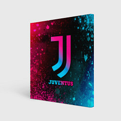 Холст квадратный Juventus - neon gradient, цвет: 3D-принт