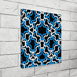 Холст квадратный Сине-белые полосы на чёрном фоне, цвет: 3D-принт — фото 2