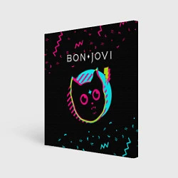 Холст квадратный Bon Jovi - rock star cat, цвет: 3D-принт