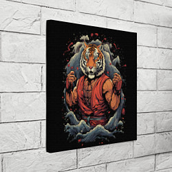 Холст квадратный Тигр в стойке тайский бокс, цвет: 3D-принт — фото 2
