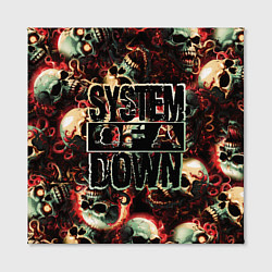 Холст квадратный System of a Down на фоне черепов, цвет: 3D-принт — фото 2