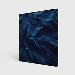 Холст квадратный Синие глубокие абстрактные волны, цвет: 3D-принт