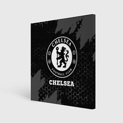 Холст квадратный Chelsea sport на темном фоне, цвет: 3D-принт