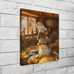Холст квадратный Крыса повар готовит на кухне, цвет: 3D-принт — фото 2